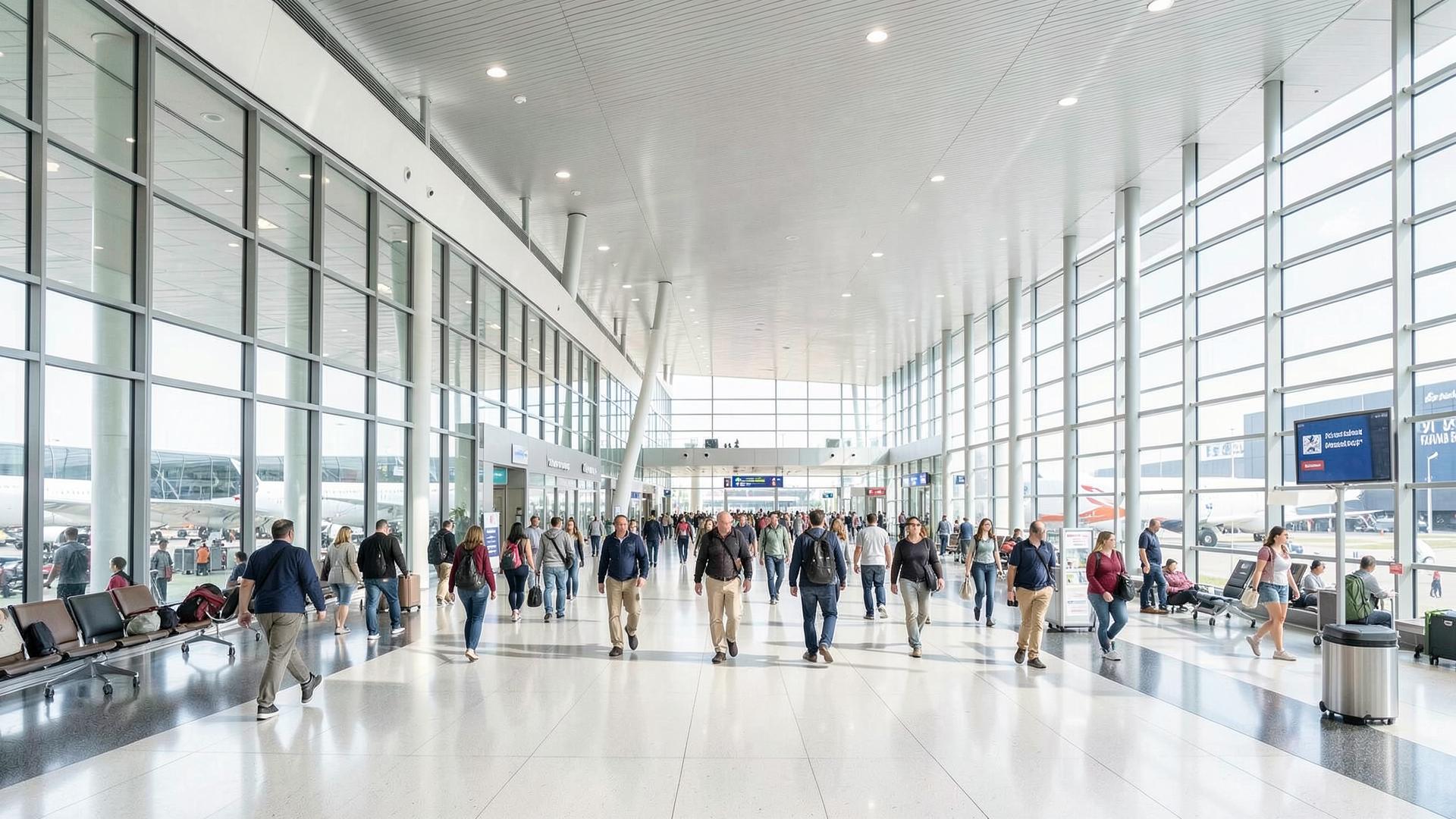 Havalimanı terminal iç görünümü