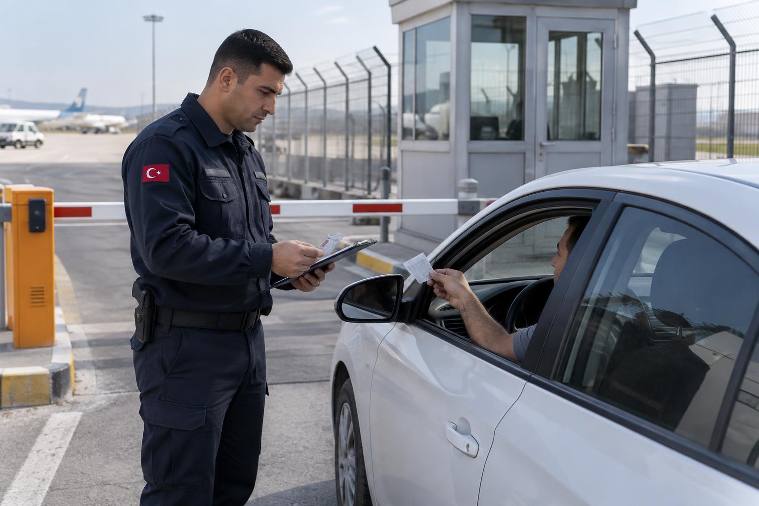 Havalimanı araç kontrol noktası